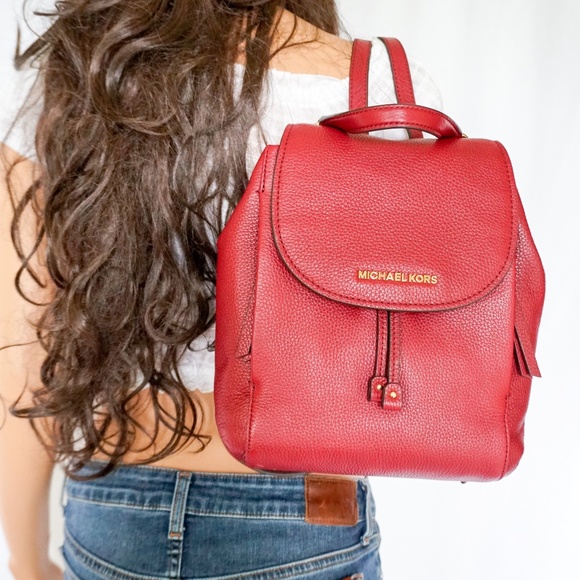 Michael Kors Riley M Leather Backpack Mulberry - Picture 2 of 8